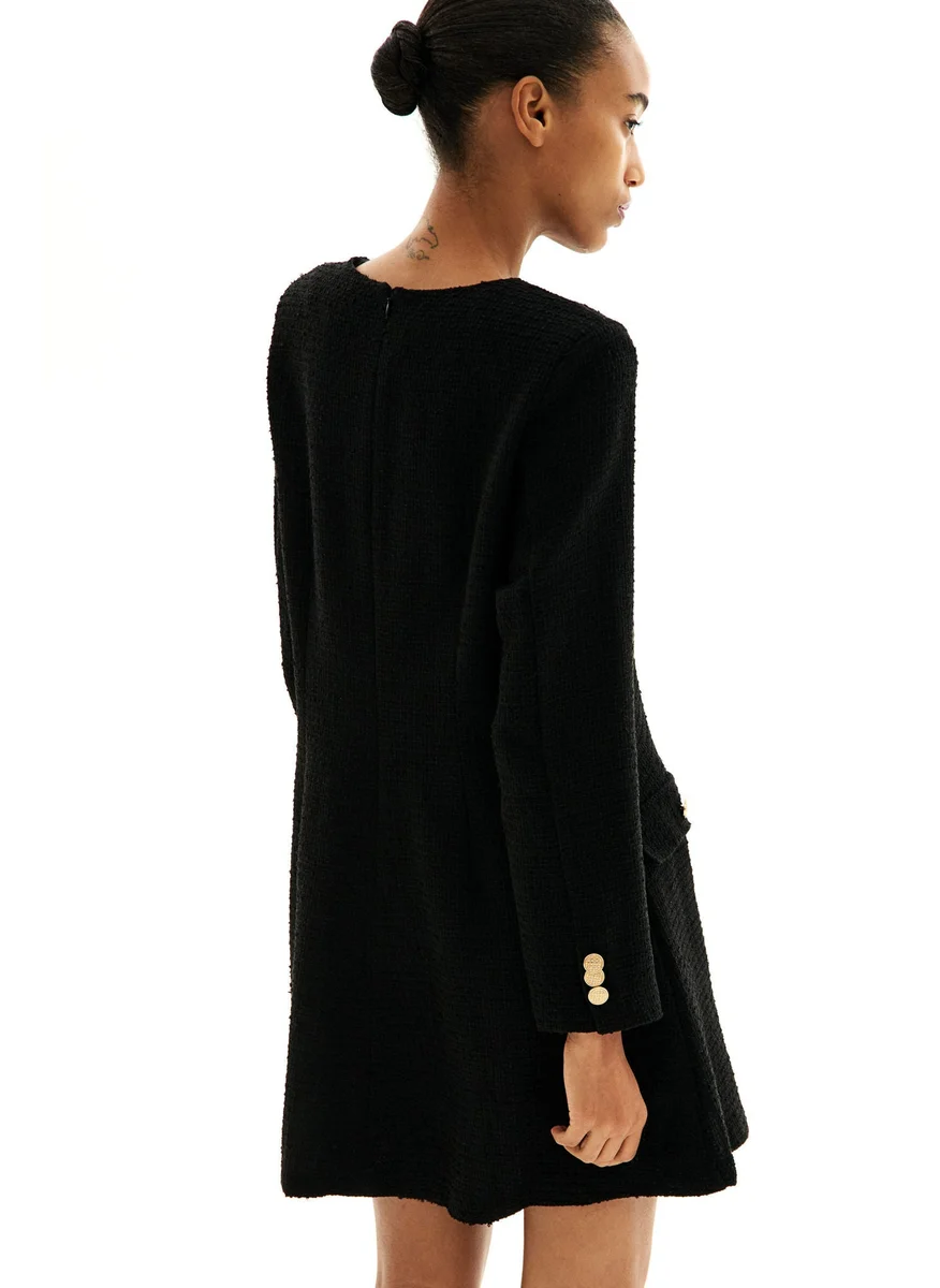اتش اند ام Bouclé-Weave Dress