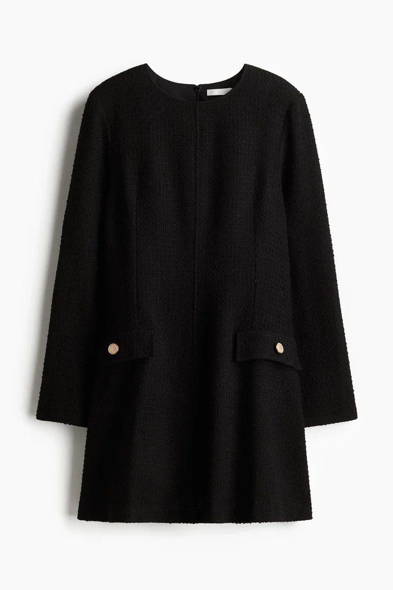H&M Textured Black Mini Dress