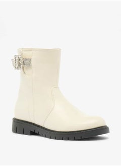 Flora Bella By Shoexpress Girls Embellished Accent High Cut Boots with Zip Closure  - Image 1