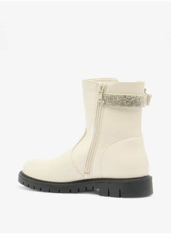 Flora Bella By Shoexpress Girls Embellished Accent High Cut Boots with Zip Closure  - Image 2