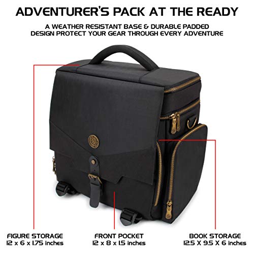 ENHANCE Tabletop DnD Bag RPG Adventurers Dungeons and Dragons Accessories Bag with Miniatures Storage Mat Holder DnD Dice Token Pockets Fits 48 DnD Books DM Guide Players Handbook Black - Image 5