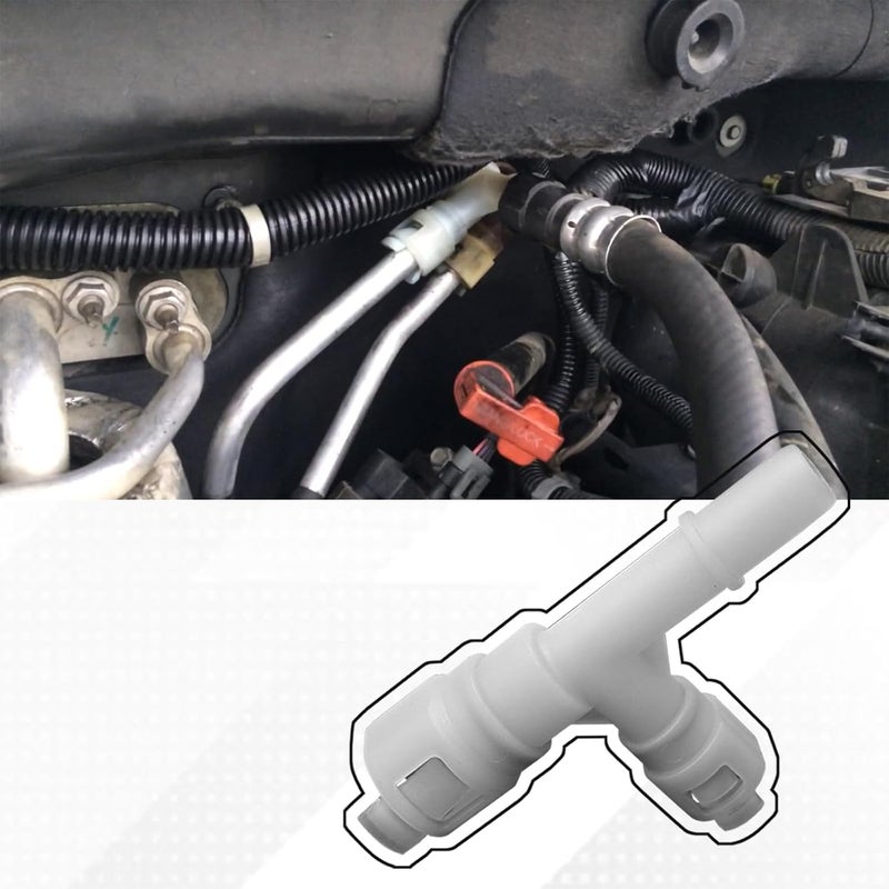 MLAHUIER Car Heater Hose Fitting,T-connector Three-way Cooling Water Pipe Joint, Heater Inlet Hose Fitting Replacement OEM#15055343 15055342, Compatible with Select Chevy Cadillac Chevrolet GMC(White) - Image 3
