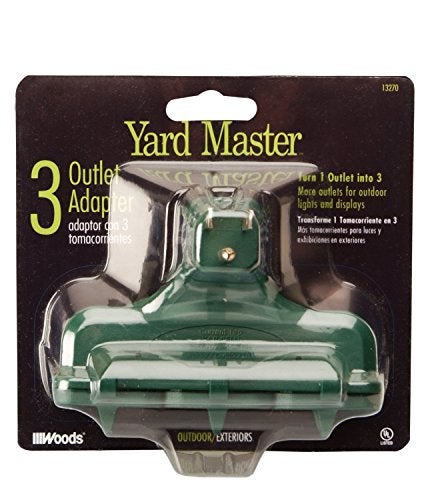 Woods 13270 Outdoor Rated 3 Outlet Covered Adapter; Green. - Image 2