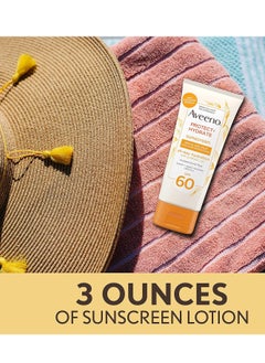 Aveeno Aveeno Protect + Hydrate Moisturizing Body Sunscreen Lotion with Broad Spectrum SPF 60 & Prebiotic Oat, Weightless & Refreshing Feel, Paraben-Free, Oil-Free, Oxybenzone-Free, 3.0 fl. Oz  - Image 2