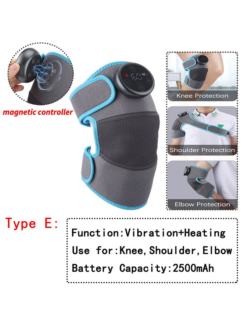 AROAQ Heated Knee Brace Support, Electric Heating Knee Massager, Far Infrared Joint Physiotherapy Elbow Knee Pad, USB Charging Vibration Massage knee pad for Knee Injury Cramps Arthritis, (Type E-Magnetic)  - Image 1