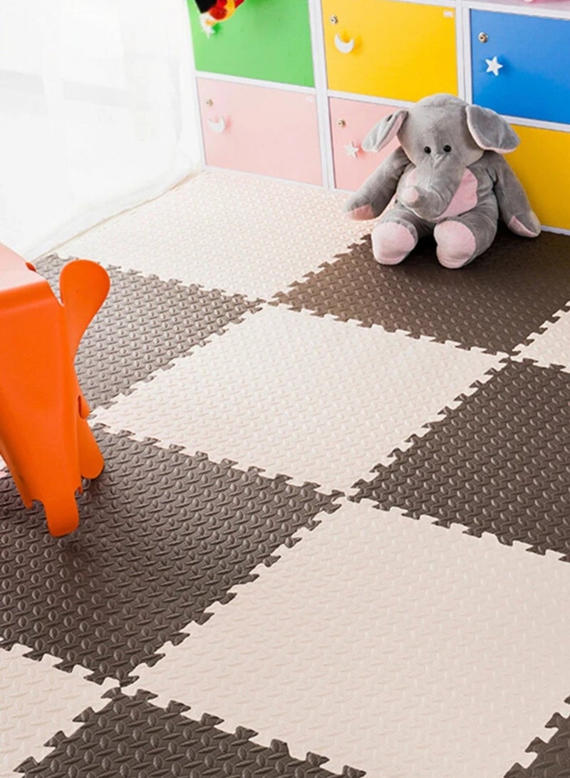 Reva Kids Play Mat Foam Interlocking Floor Mat Non-Slip Waterproof Durable Soft EVA Flooring Tiles for Exercise, Gym, Yoga, Baby Playroom (60×60cm, Black & White, 6PCS) - Image 2
