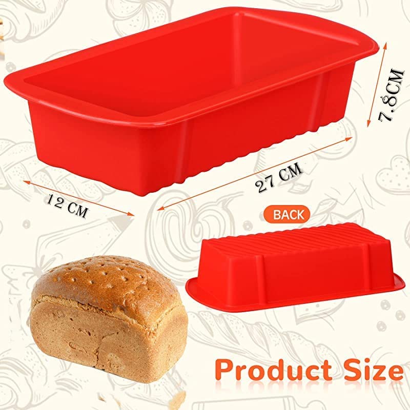 MoldBerry NonStick Silicone Loaf Pan Cake Baking Pan Mold for Homemade BreadsCakesMeatloafBrowniesBPA Free Oven Safe Dishwasher Safe Pack of 2 - Image 2