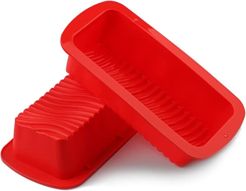 MoldBerry NonStick Silicone Loaf Pan Cake Baking Pan Mold for Homemade BreadsCakesMeatloafBrowniesBPA Free Oven Safe Dishwasher Safe Pack of 2 - Image 1