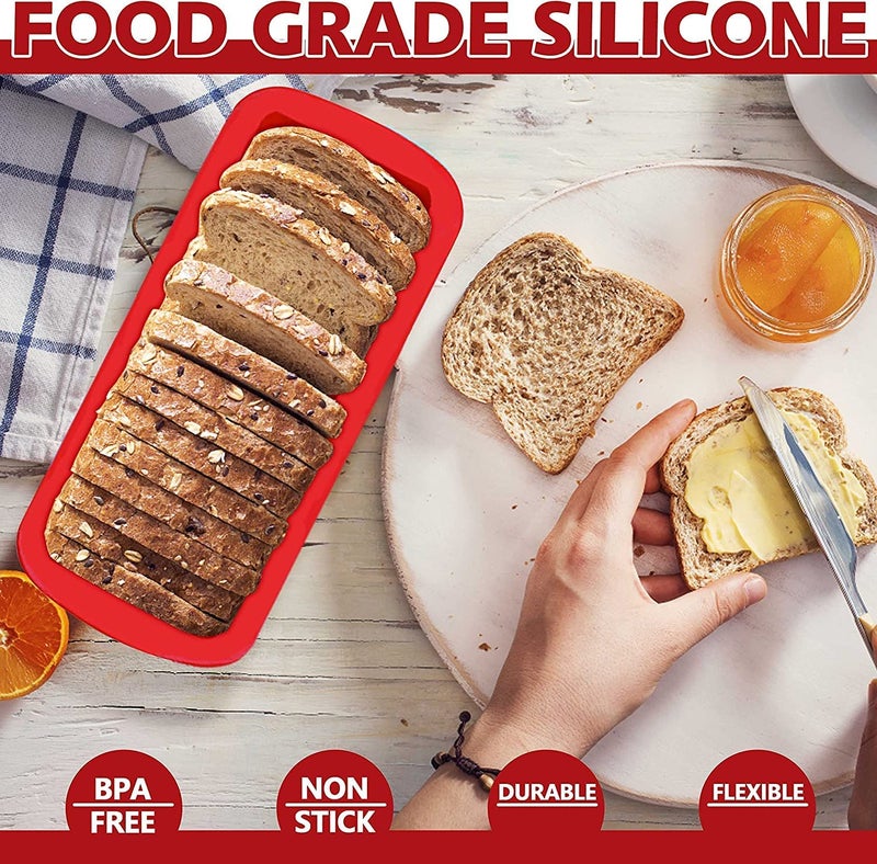 MoldBerry NonStick Silicone Loaf Pan Cake Baking Pan Mold for Homemade BreadsCakesMeatloafBrowniesBPA Free Oven Safe Dishwasher Safe Pack of 2 - Image 5