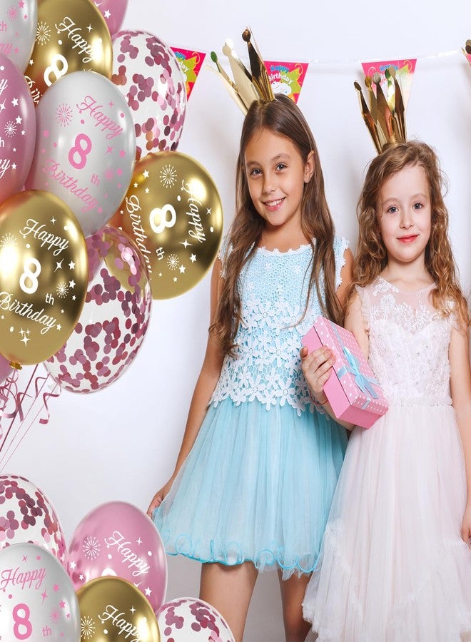 Hongplus Pink 12th Birthday Balloons for Girls 12th Birthday Party Decorations, 12inch 16pcs Pink Gold Happy 12th Birthday Balloons, Party Balloons Confetti Balloons for Girls Princess Theme Party Deocorations - Image 5