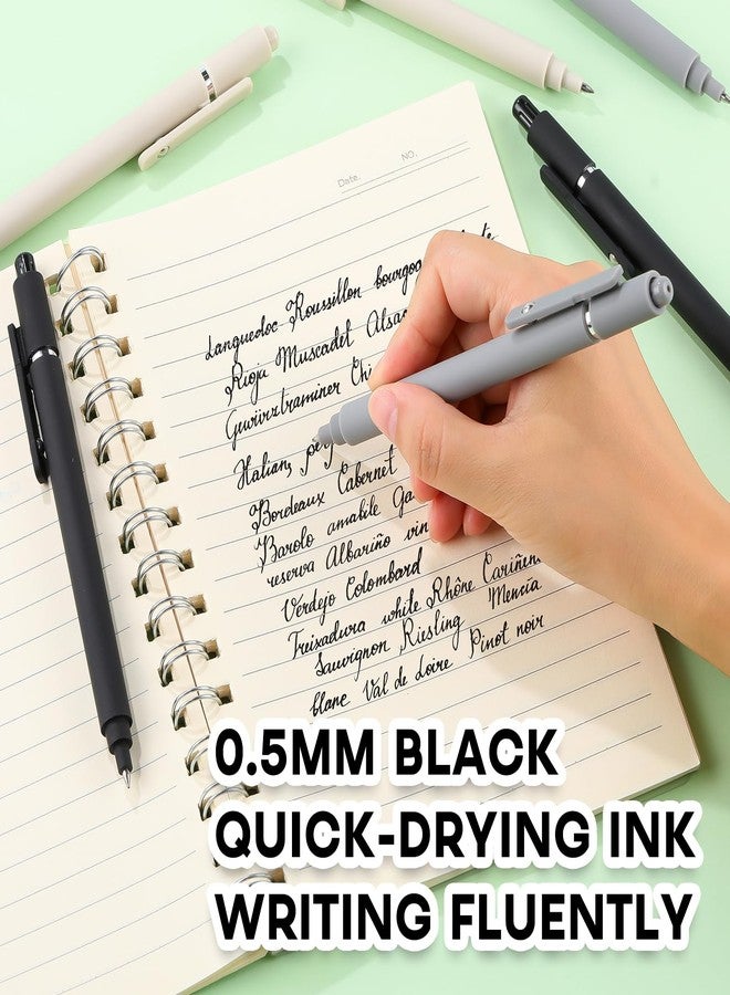 RIANCY Gel Pens, 6 Pcs 0.5mm Black Ink Quick Dry Fine Point Smooth Writing Black Gray White Pens, Cute Aesthetic Gifts Set for Men Women Journaling, Office School Stationery Supplies - Image 3