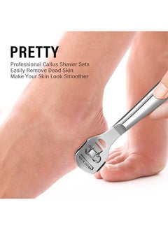 HS Foot Scraper Stainless Steel Files Care Pedicure Dead Hard Skin Remover Tool With 10 Blades For Wet And Dry Feet  - Image 4