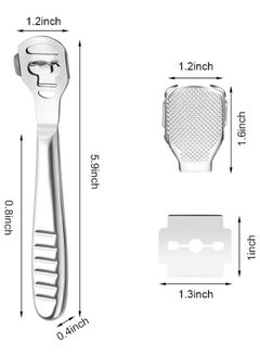 HS Foot Scraper Stainless Steel Files Care Pedicure Dead Hard Skin Remover Tool With 10 Blades For Wet And Dry Feet  - Image 2