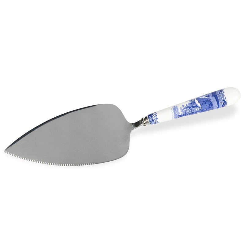 Spode Blue Italian Cake Server - 10 Inch Porcelain Dessert Knife for Slicing Cakes, Pies, Pastries - Image 1