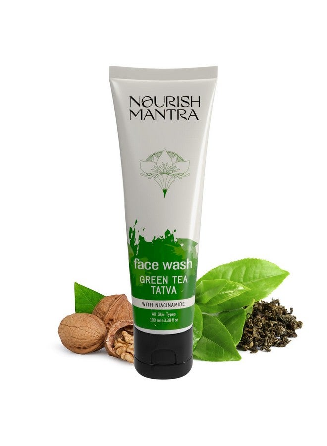 نوريش مانترا غسول الوجه نوريش مانترا بالشاي الأخضر تاتفا | بالشاي الأخضر ومسحوق الجوز والنياسيناميد | لجميع أنواع البشرة | مقشر ومنظف للوجه 2 في 1 | خالٍ من البارابين وكبريتات لوريل الصوديوم - 100 مل - Image 1