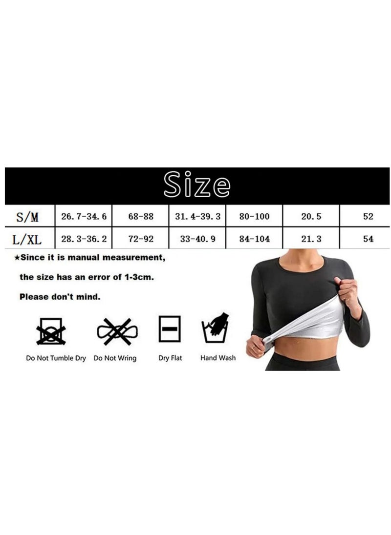 SYOSI - Sauna Suit for Women Sweat Vest Long Sleeve Shirt Workout Slimming Tops Body Shaper Exercise Gym Fitness for Optimal Gym Performance, Recovery, and Accelerated Calorie Burn LXL - Image 1