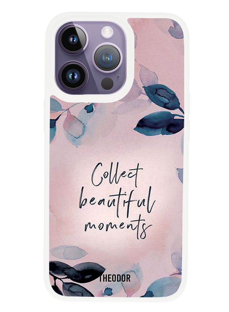 Theodor Protective Case Anti Scratch Shock Proof Cover For APPLE IPHONE 14 PRO Collect Beautiful Moments (White Bumper) - Image 1