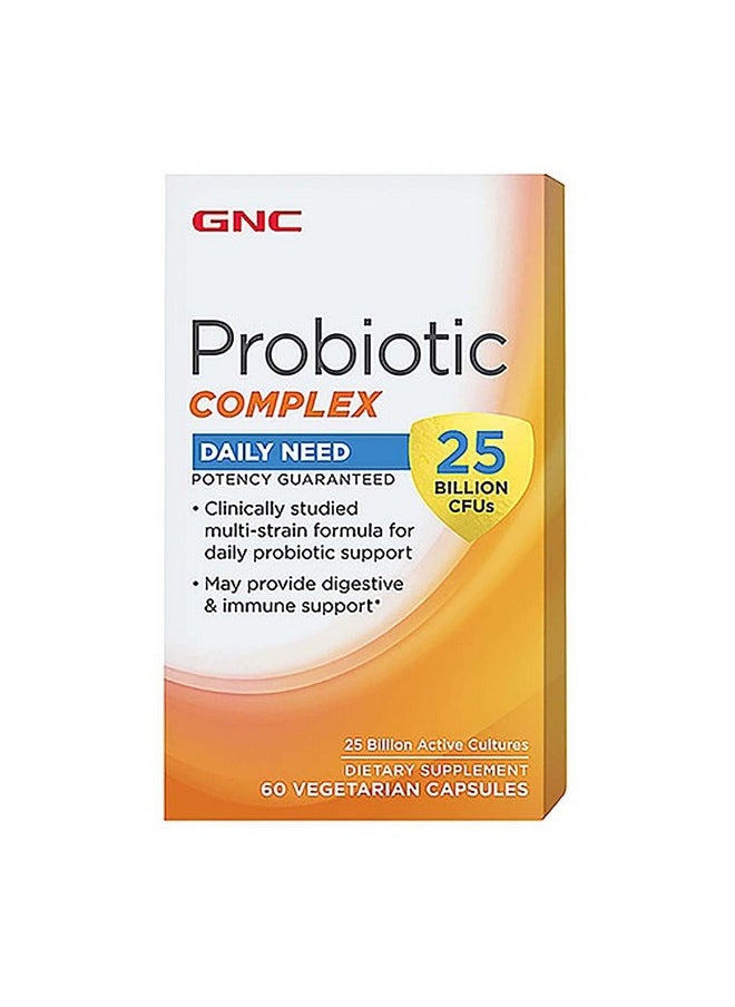 GNC - GNC Probiotic Complex with- 25 Billion CFUs, 60 Capsules, Daily Probiotic Support - Image 1