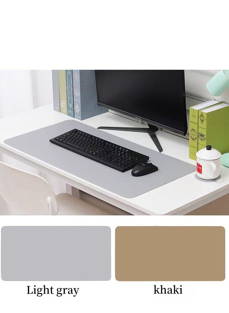 Laseta - Large Mouse Pad Extended Gaming Non-Slip Rubber Base Office Desk Double-sided Color Matching Mouse Pad Keyboard Mouse Pads Grey+Khaki 80x40cm - Image 1