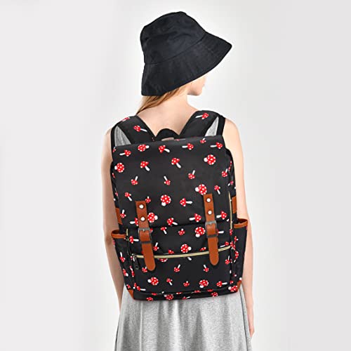 FEWOFJ Mushroom Laptop Backpack for Girls Women,College School Bookbags for Teenagers - Image 2