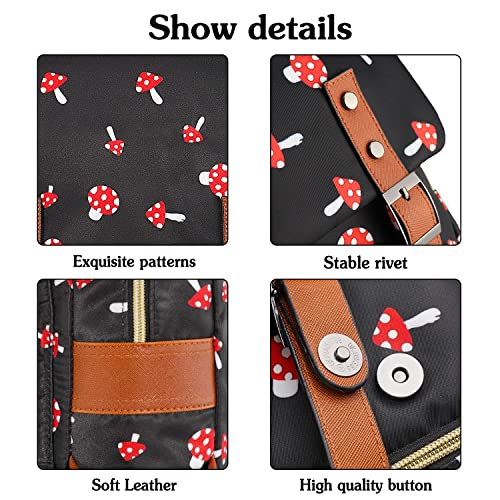 FEWOFJ Mushroom Laptop Backpack for Girls Women,College School Bookbags for Teenagers - Image 5