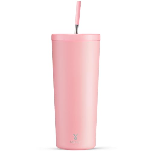 Meoky 24 oz Insulated Tumbler with Lid and Straw, Stainless Steel Vacuum Insulated Tumbler, Keeps Cold for 24 Hours, 100% Leak Proof, Fits in Car Cup Holder (Night) - Image 1