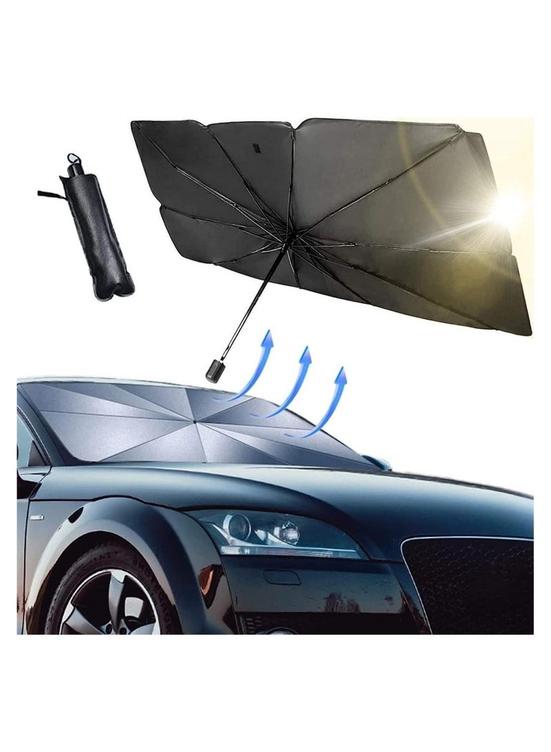 Generic Car Windshield Sun Shade Umbrella, Foldable Car Windshield Sunshade, Brella Shield for Car, Car Umbrella Sun Shade Protect Vehicle from UV Sun and Heat  - Image 1