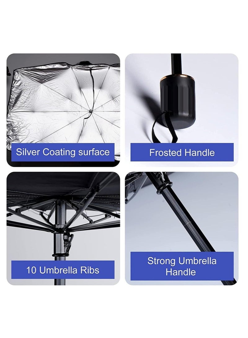 Generic Car Windshield Sun Shade Umbrella, Foldable Car Windshield Sunshade, Brella Shield for Car, Car Umbrella Sun Shade Protect Vehicle from UV Sun and Heat  - Image 3