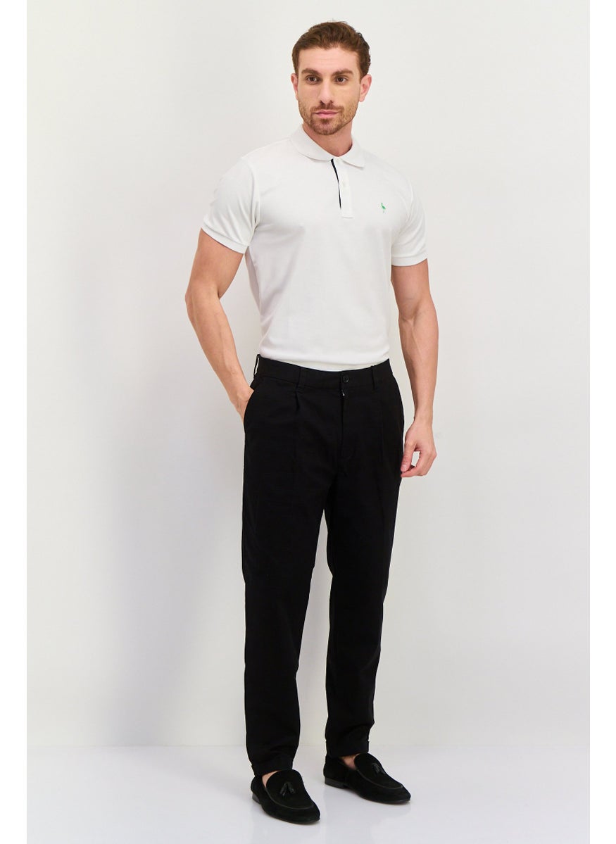 Tailorbyrd Men Regular Fit Short Sleeve Embroidered Logo Polo Shirt, White  - Image 3