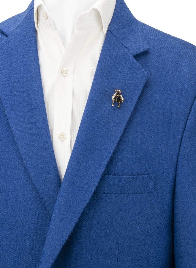 Knighthood Black and Gold Bee with Stone Detailing Lapel Pin/Brooch - Image 2