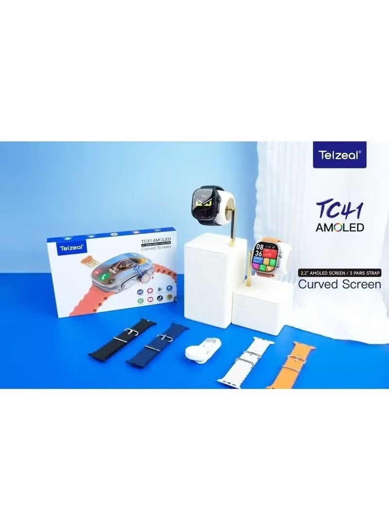 Telzeal Smart Watch TC41 4G SIM Curved Screen – Stylish Smartwatch with 4G Connectivity, HD Display, Fitness Tracking, Heart Rate Monitor, and Call & Message Support – Ideal for Daily Use & Health Monitoring - Image 3