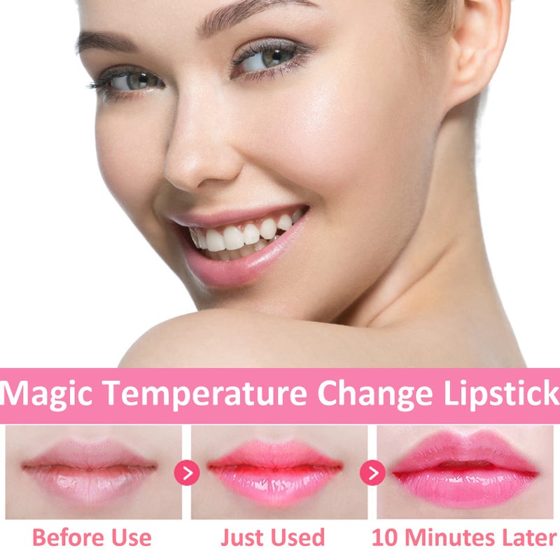 BKPPLZP 2 Pack Crystal Flower Jelly Lipstick,Magic Color Changing Lipstick,PH Clear Temperature Color Changing Lipgloss,Lip Balm,Long Lasting Nourishing Moisturizing Lip Stick Set(Set A) - Image 4