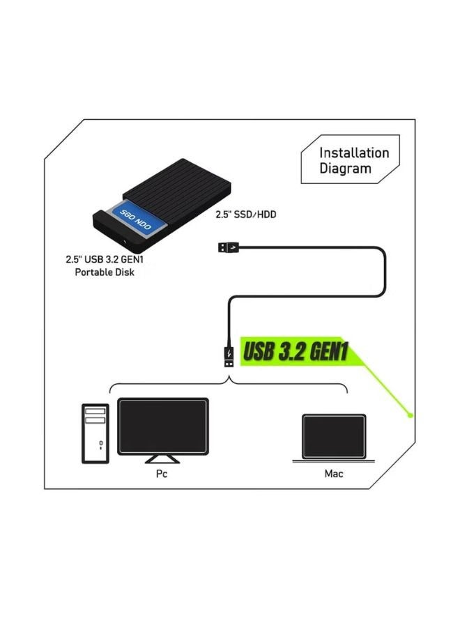 Haysenser USB3.2 GEN1 HDD Case 3.0 | 2.5" micro portable disk | ultra speed | Gaming hard disk - Image 2