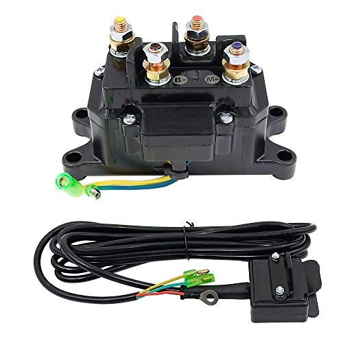 Triumilynn 12V 250A Winch Solenoid Relay Contactor & Winch Rocker Thumb Switch Combo for ATV UTV 1500lb-5000lb Polaris, Warn # 63070 62135 74900 70715 2875714 - Image 3