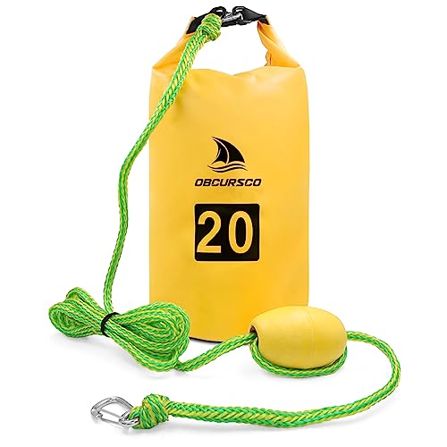Obcursco 20L Jet Ski Anchor Kit PWC Anchor 2 in 1 Sand Bag for Float with Adjustable Buoy, PWC Sandbag for Jetski, Kayak, Seadoo, Paddle Board, Waverunner, Watercraft, and Swim Mat (Yellow) - Image 1