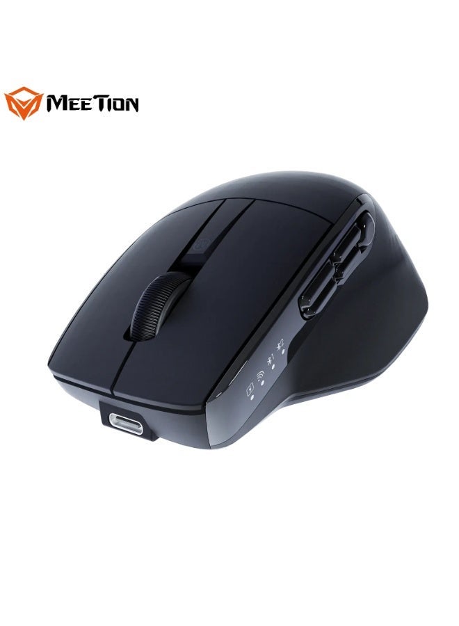 MEETION Programmable Triple Mode Wireless Mouse Anywhere3 Compatible On Any Surface Whisper Quiet Clicks Adjustable 6 levels DPI Smart Light Indicators Multi-Device Compatibility Tri-Mode Connectivity - Image 1