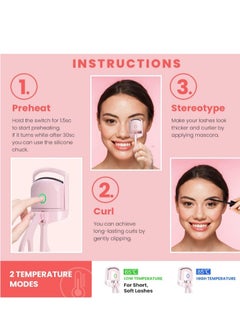 OASIS-TH Heated Eyelash Curler Rechargeable Electric Eyelash Curler with Silicone Heating Pads  - Image 4