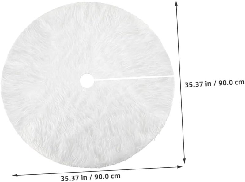 ARTIBETTER Christmas Tree Skirt 35-inch White Plush Decorative Skirt for Tree Floor Mat Holiday Decor Soft - Image 2