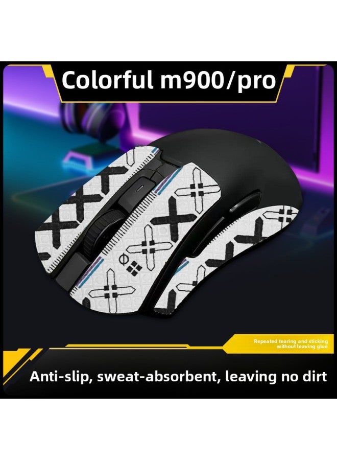 Suitable For Colorful M900 Mouse Anti-slip M900PRO Sticker Sweat-proof Sweat-absorbent Back Sticker Printed Palm Protection Film-Color:[full Package] White Printing A [send Clean Cotton]] - Image 2