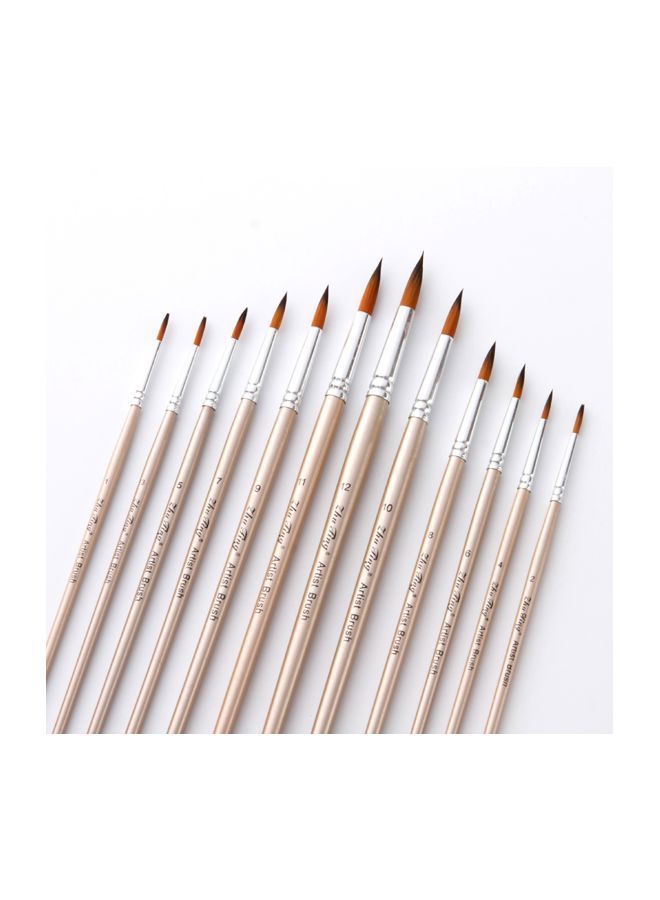 NIBEMINENT 12-Piece Paint Brush Rose Gold - Image 5