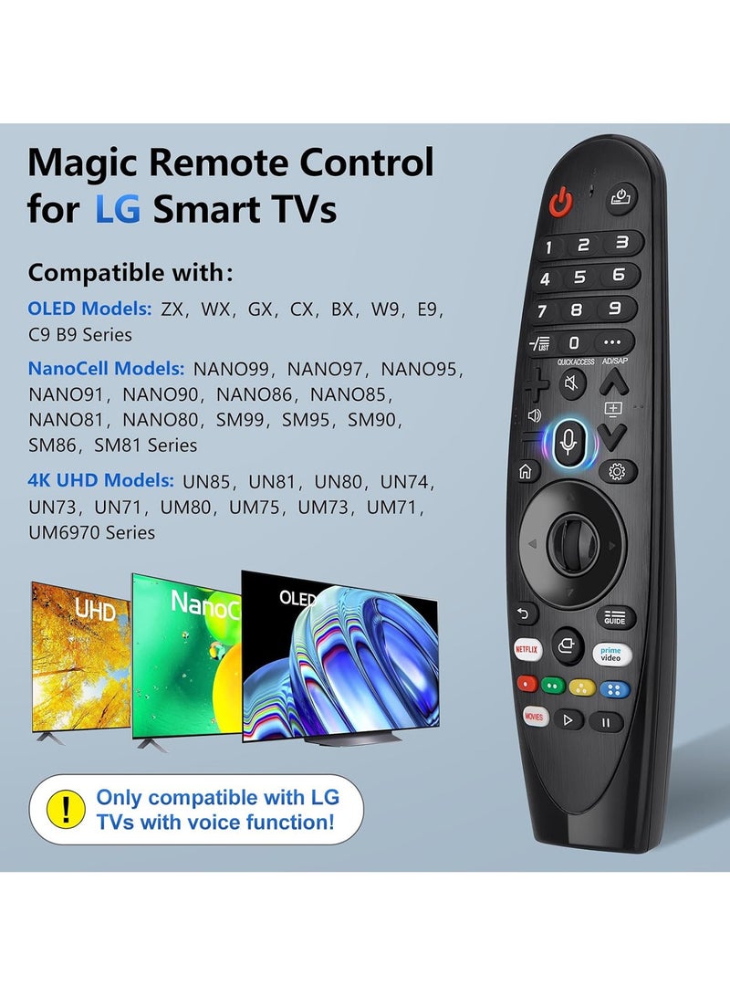 SMART SOURCE LG Voice Magic Remote Control Replacement for LG-Smart-TV Compatible With AN-MR20GA AN-MR19BA For LG UHD OLED QNED NanoCell 4K 8K Models With Google/Alexa Voice Recognition and Pointer Function  - Image 2