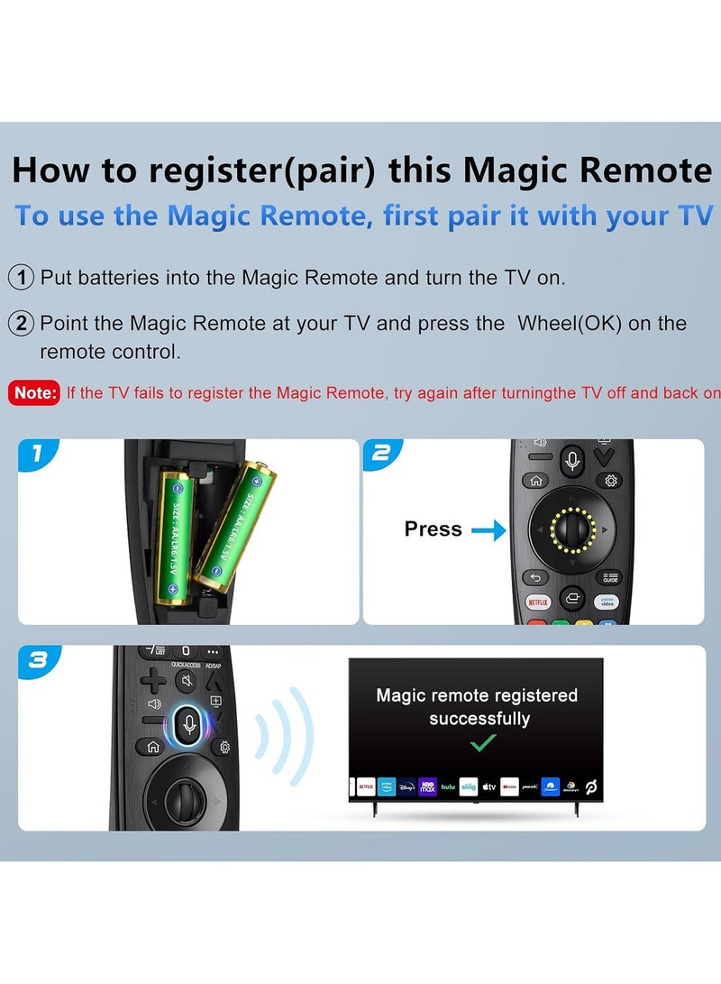 SMART SOURCE LG Voice Magic Remote Control Replacement for LG-Smart-TV Compatible With AN-MR20GA AN-MR19BA For LG UHD OLED QNED NanoCell 4K 8K Models With Google/Alexa Voice Recognition and Pointer Function  - Image 4
