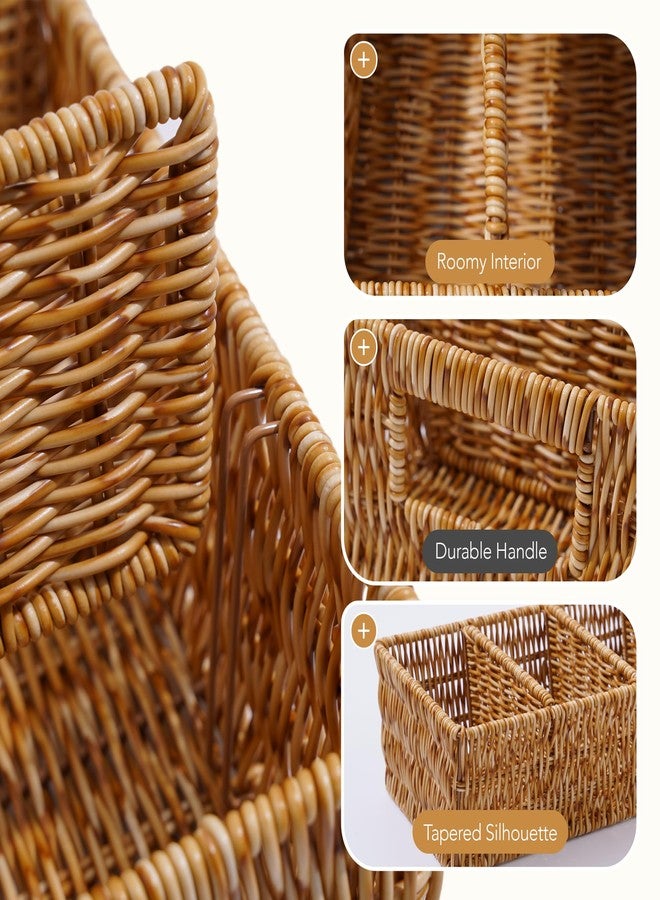 Cantalop 2 Pack Food Storage Organizer Bins, Rattan Bins for Pantry - Image 3