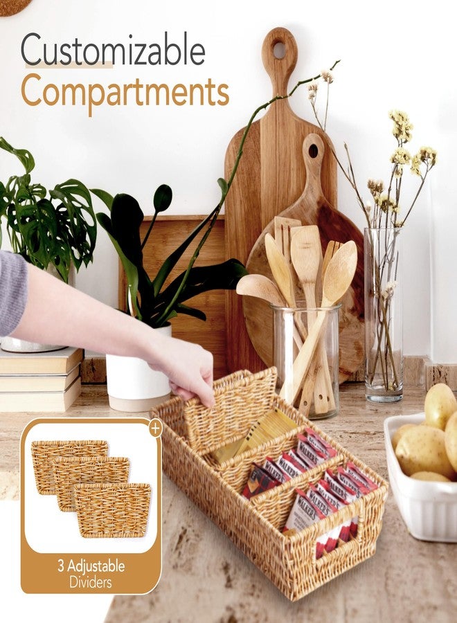 Cantalop 2 Pack Food Storage Organizer Bins, Rattan Bins for Pantry - Image 4