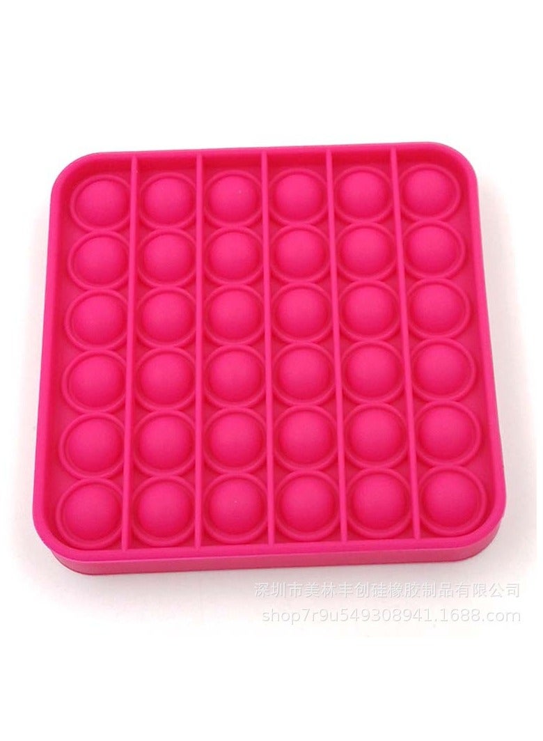 AROAQ Push Pop Bubble Sensory Fidget Toy, Stress Relieve Sensory Decompression Toys, Portable Pressure Silicone Squeeze Sensory Toys For Kids And Adults, (square red) - Image 1