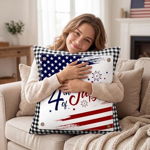 Hahafelt Set of 13 Seasonal Holiday Throw Pillow Covers 18x18 in with 12 Interchangeable Panels Spring Summer 4th of July 250th Anniversary Decorative Square Pillowcase for Farmhouse Sofa Home Decor - Image 3