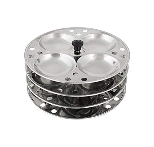 eKitchen Stainless Steel Idly Stand 4 Plates | 16 Idlies