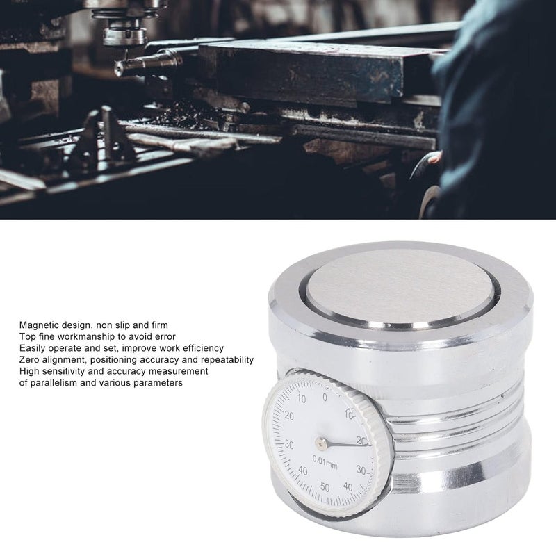 Z Axes Zero Setter CNC Machining Dial Type Accurate Magnetic Height Length Measurement Update Tool for Metal Non Metal Materials Plastic Wood Glass Stainless Steel 44mm Diameter - Image 3
