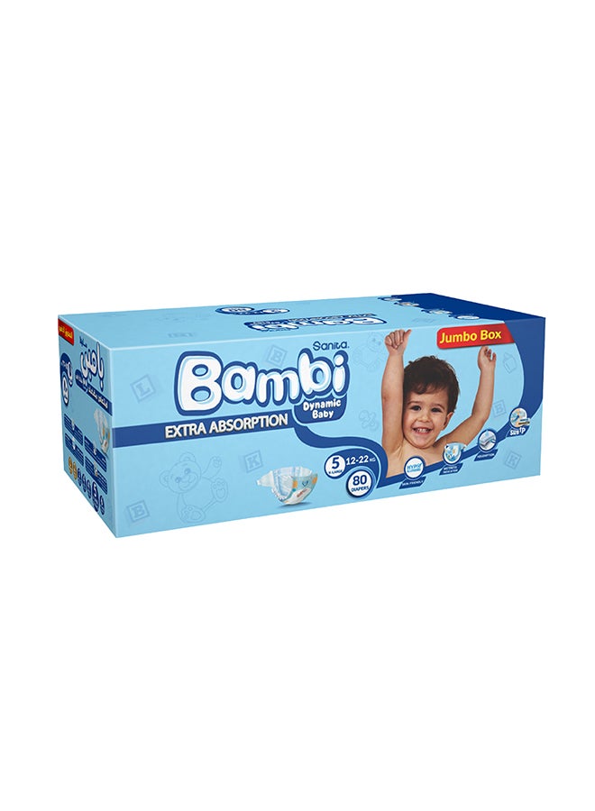 Sanita Bambi Sanita Baby Diapers Size 5, X-Large, 12-22kg, 80 Diapers - Image 3