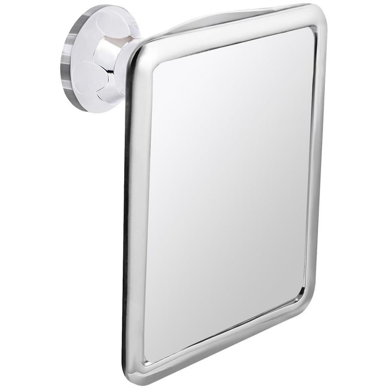 MIRRORVANA Fogless Shower Mirror for Shaving with Upgraded Suction Dual Anti Fog Design Shatterproof Surface  360 Swivel 8 x 7 Chrome